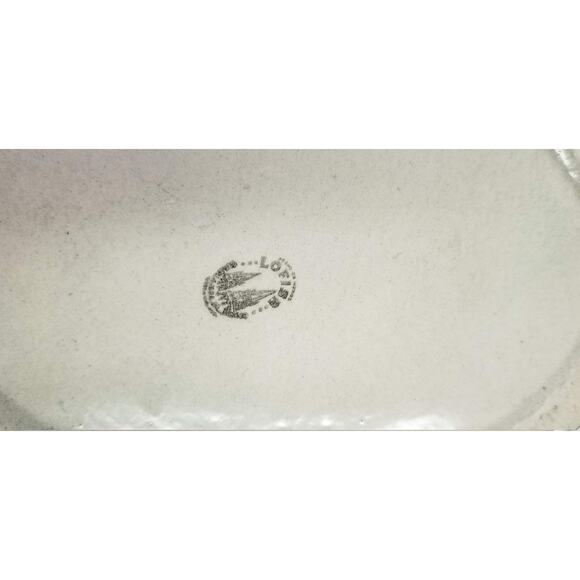 Vintage Guadalajara Boat Bowl, Lofisa Console, Lacy Floral Pattern, Black Green - Picture 3 of 8